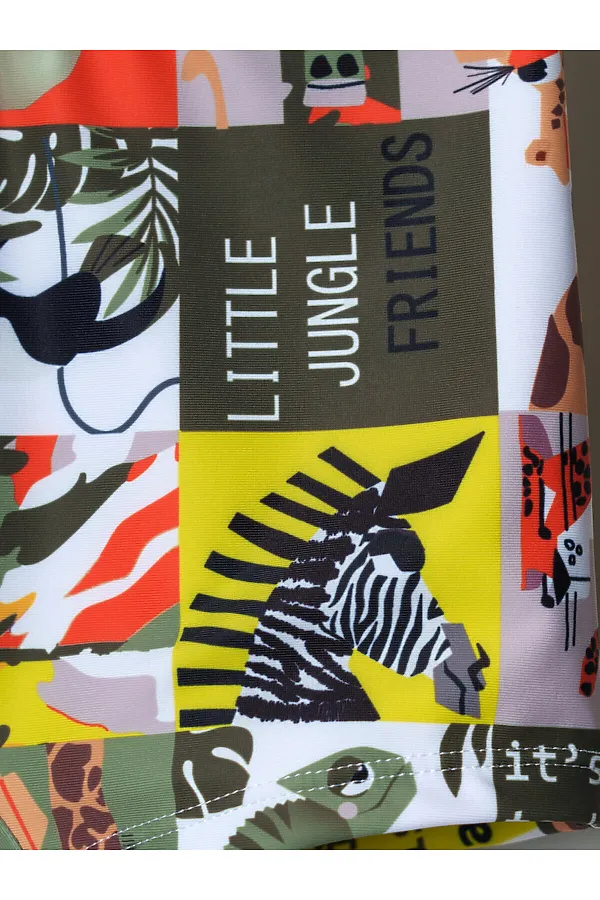 Плавки-шорты трикотажные для мальчиков, средней длины PLAYTODAY, разноцветный - фото 2