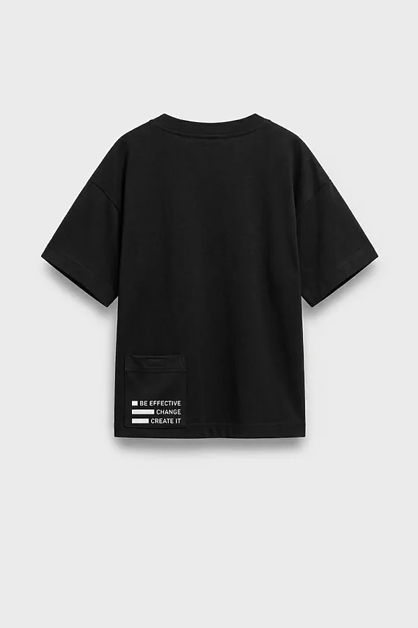 Фуфайка трикотажная для мальчиков (футболка) PLAYTODAY, черный - фото 2