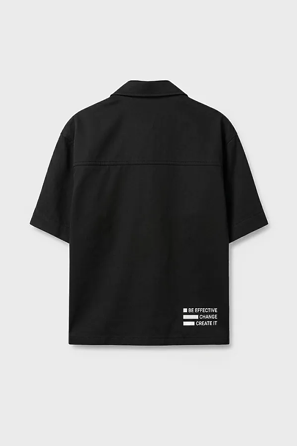 Рубашка текстильная для мальчиков PLAYTODAY, черный - фото 2