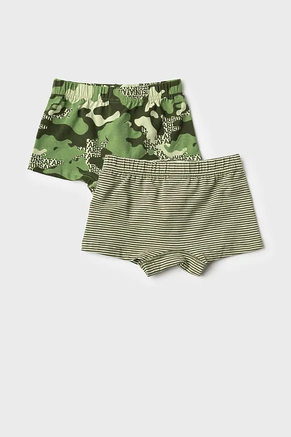 Трусы трикотажные для мальчиков - боксеры, 2 шт в комплекте PLAYTODAY, темно-зеленый,светло-зеленый,зеленый - фото 2