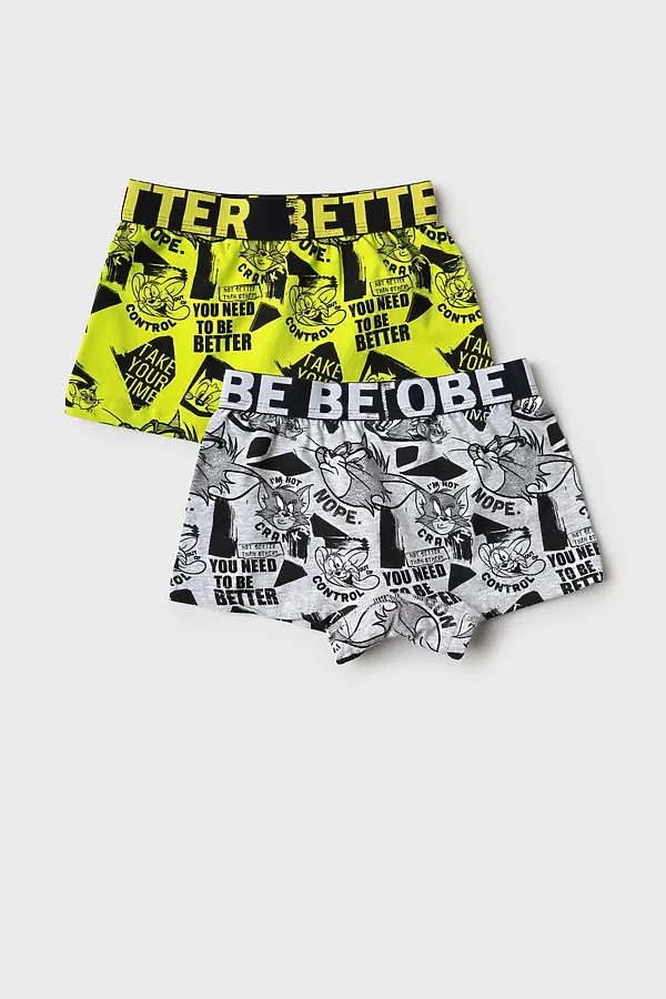 Трусы трикотажные для мальчиков - боксеры, 2 шт в комплекте PLAYTODAY, белый,черный,светло-зеленый - фото 2