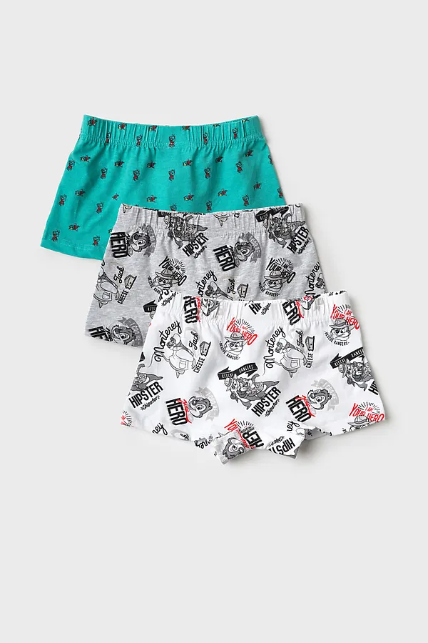 Трусы трикотажные для мальчиков - боксеры, 3 шт в комплекте PLAYTODAY, разноцветный - фото 2