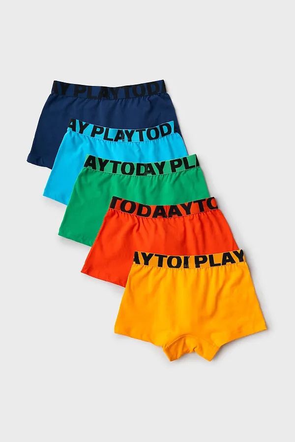 Трусы трикотажные для мальчиков - боксеры, 5 шт в комплекте PLAYTODAY, разноцветный - фото 2