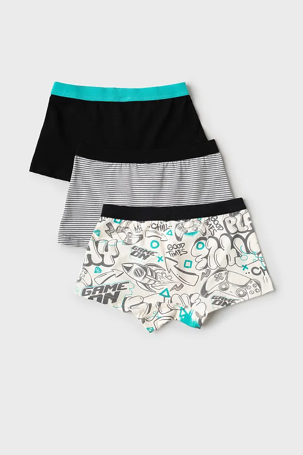 Трусы трикотажные для мальчиков - боксеры, 3 шт в комплекте PLAYTODAY, разноцветный - фото 2