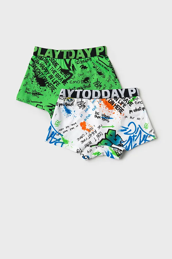 Трусы трикотажные для мальчиков - боксеры, 2 шт в комплекте PLAYTODAY, разноцветный - фото 2