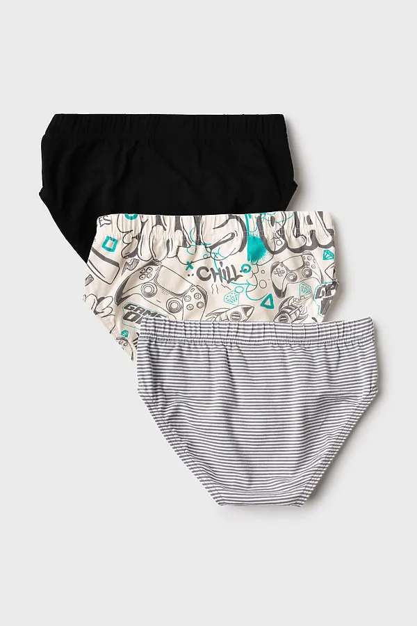 Трусы трикотажные для мальчиков - брифы, 3 шт в комплекте PLAYTODAY, разноцветный - фото 2