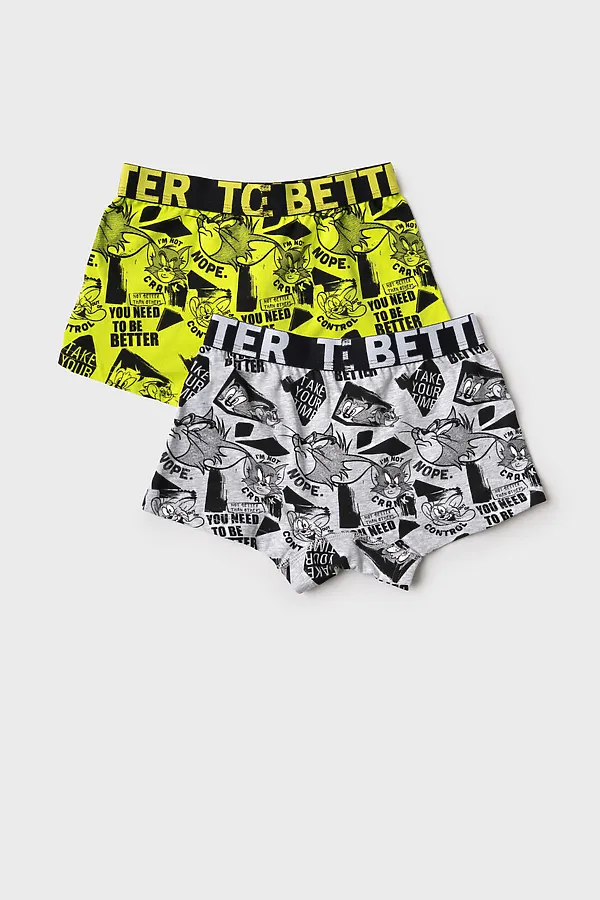Трусы трикотажные для мальчиков - боксеры, 2 шт в комплекте PLAYTODAY, белый,черный,светло-зеленый - фото 2