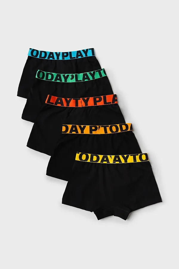 Трусы трикотажные для мальчиков - боксеры, 5 шт в комплекте PLAYTODAY, черный - фото 2