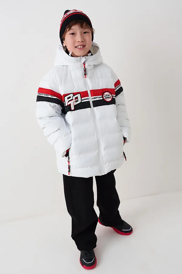 Куртка текстильная с полиуретановым покрытием для мальчиков PLAYTODAY, белый,черный,красный - фото 2