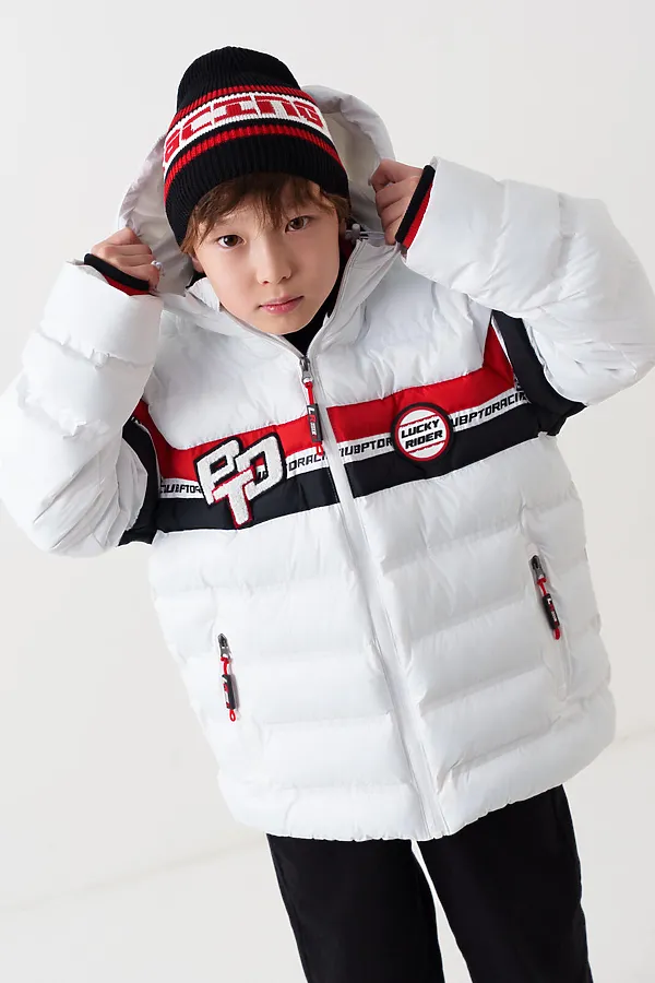 Куртка текстильная с полиуретановым покрытием для мальчиков PLAYTODAY, белый,черный,красный - фото 2