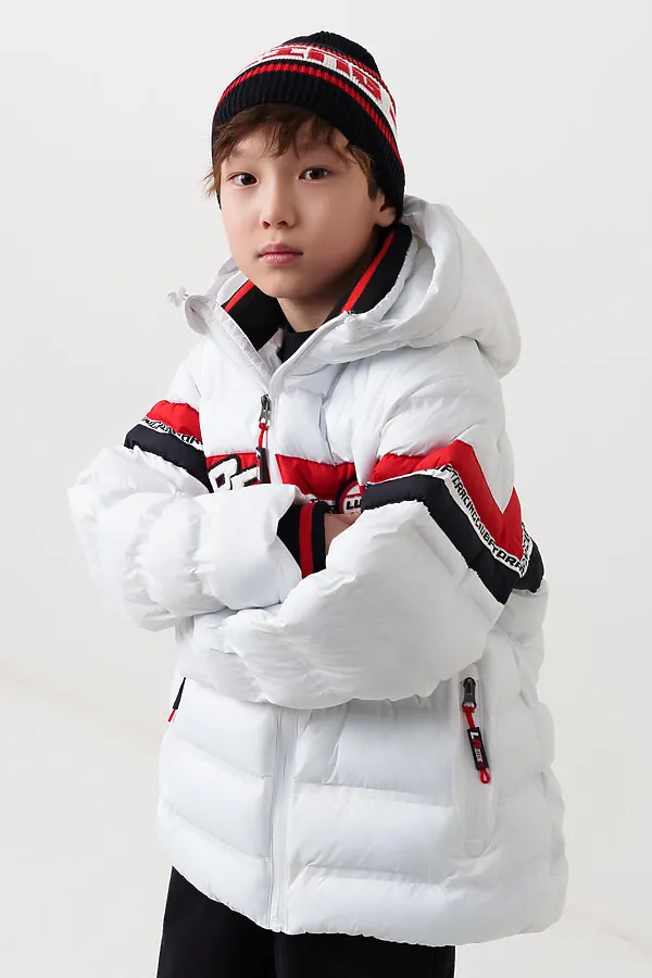 Куртка текстильная с полиуретановым покрытием для мальчиков PLAYTODAY, белый,черный,красный - фото 2