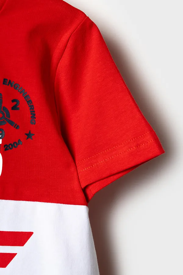 Фуфайка трикотажная для мальчиков (футболка) PLAYTODAY, тёмно-синий,красный - фото 2