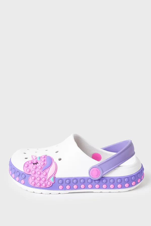 Сабо для девочек PLAYTODAY, молочный,фиолетовый - фото 2