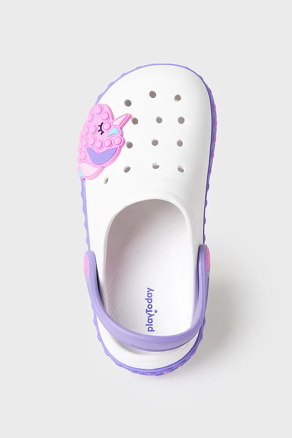 Сабо для девочек PLAYTODAY, молочный,фиолетовый - фото 2