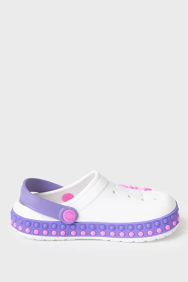 Сабо для девочек PLAYTODAY, молочный,фиолетовый - фото 2