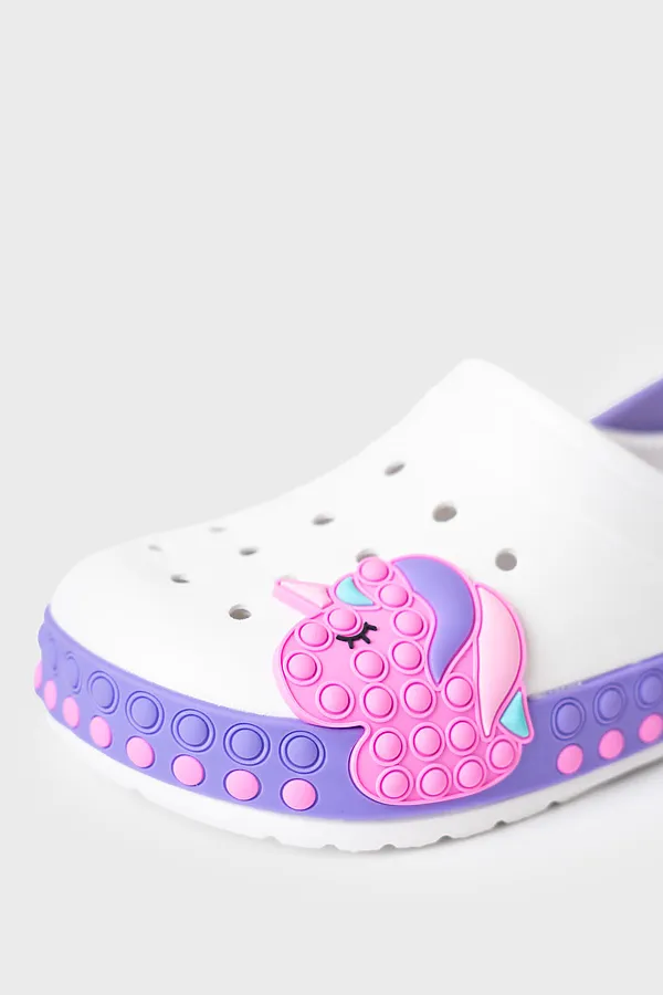 Сабо для девочек PLAYTODAY, молочный,фиолетовый - фото 2