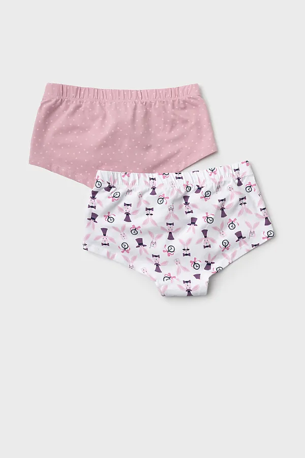 Трусы трикотажные для девочек, 2 шт в комплекте PLAYTODAY, разноцветный - фото 2