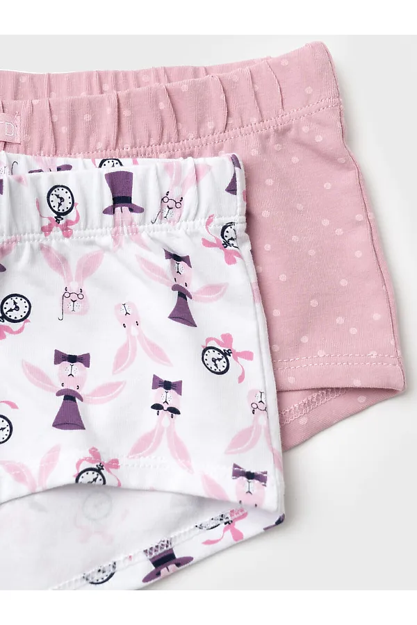 Трусы трикотажные для девочек, 2 шт в комплекте PLAYTODAY, разноцветный - фото 2