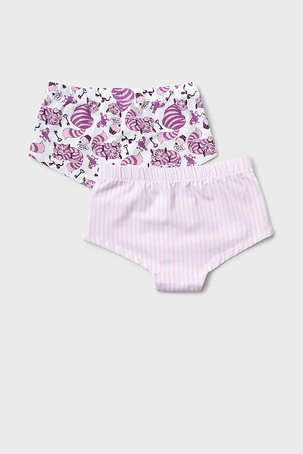 Трусы трикотажные для девочек, 2 шт в комплекте PLAYTODAY, белый,светло-розовый,малиновый - фото 2