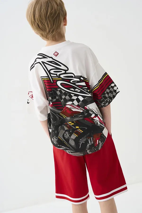 Шорты трикотажные для мальчиков, 2 шт в комплекте PLAYTODAY, черный,красный - фото 2