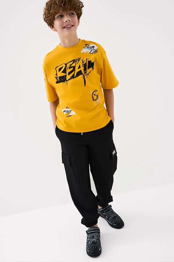 Брюки трикотажные для мальчиков PLAYTODAY, черный - фото 2