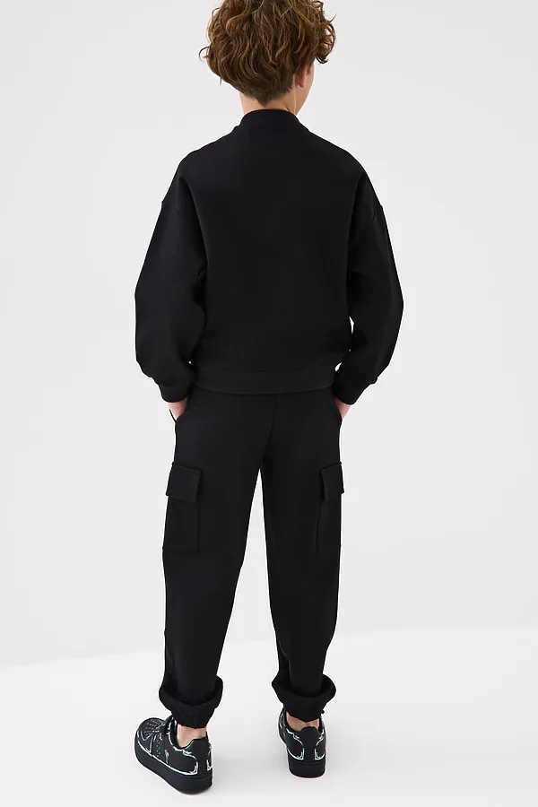 Брюки трикотажные для мальчиков PLAYTODAY, черный - фото 2