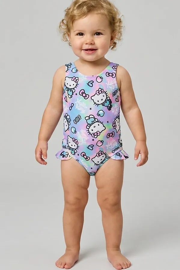 Купальник детский трикотажный для девочек PLAYTODAY, разноцветный - фото 2