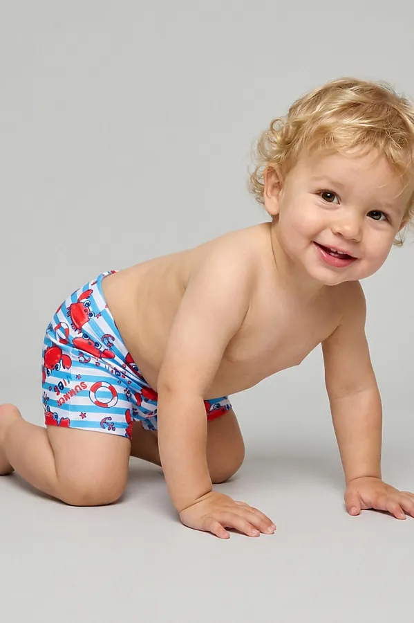 Плавки-шорты детские трикотажные для мальчиков, средней длины PLAYTODAY, разноцветный - фото 2