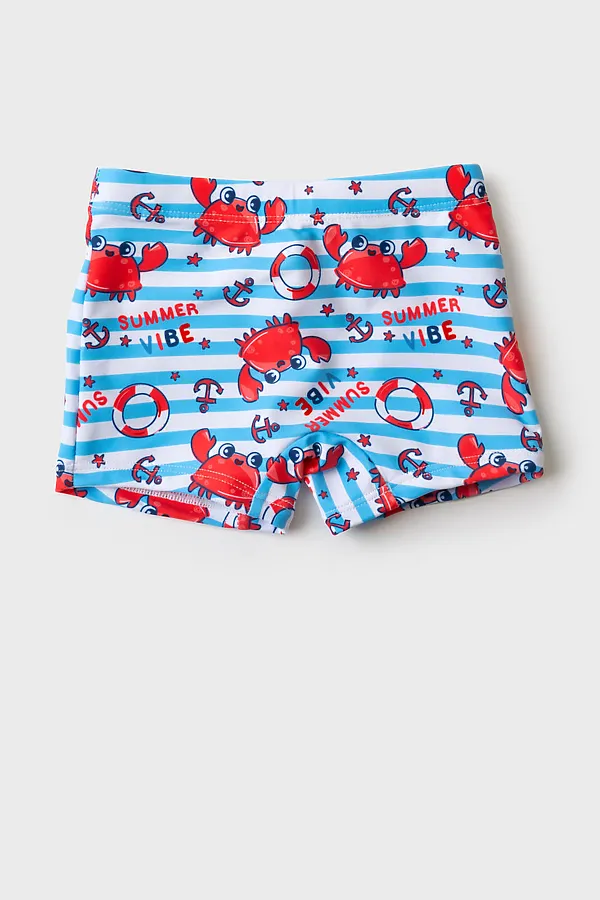 Плавки-шорты детские трикотажные для мальчиков, средней длины PLAYTODAY, разноцветный - фото 2