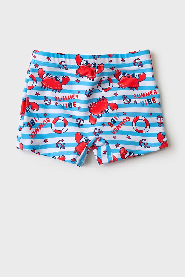 Плавки-шорты детские трикотажные для мальчиков, средней длины PLAYTODAY, разноцветный - фото 2