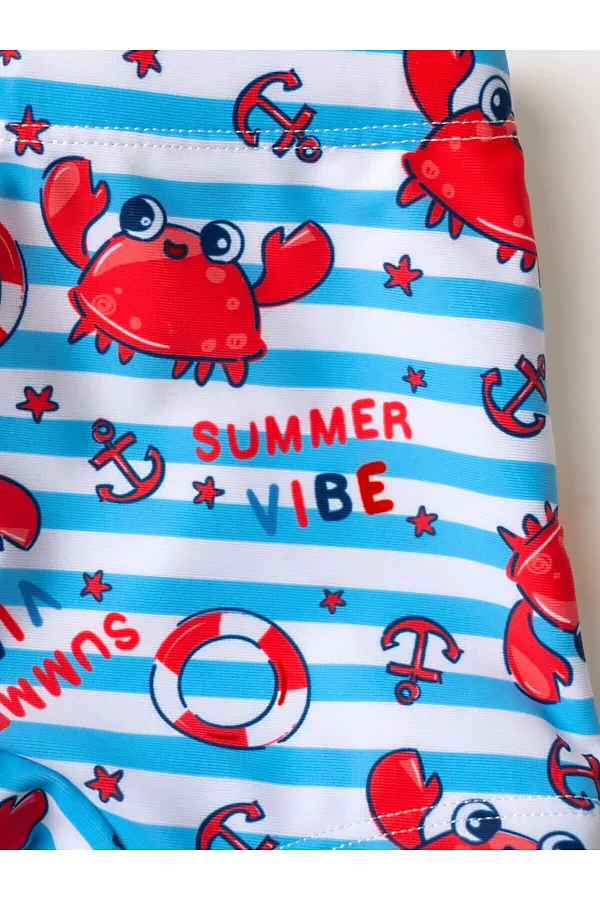 Плавки-шорты детские трикотажные для мальчиков, средней длины PLAYTODAY, разноцветный - фото 2