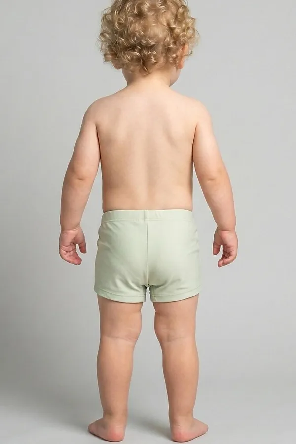 Плавки-шорты детские трикотажные для мальчиков, средней длины PLAYTODAY, светло-зеленый - фото 2