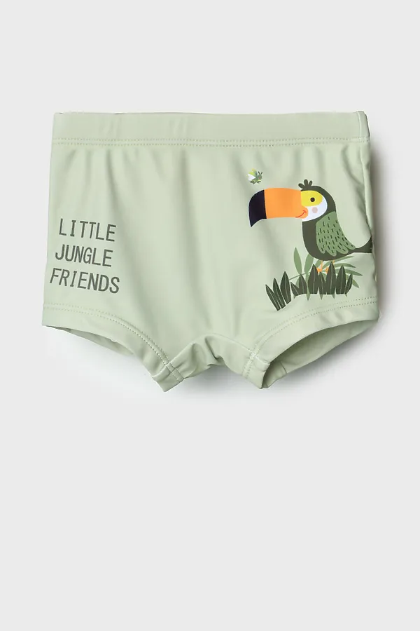 Плавки-шорты детские трикотажные для мальчиков, средней длины PLAYTODAY, светло-зеленый - фото 2