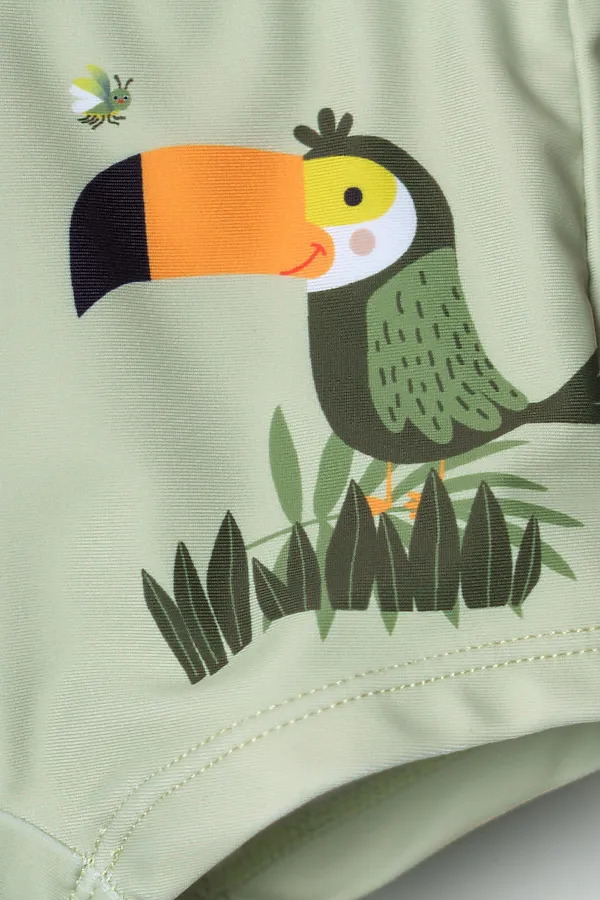 Плавки-шорты детские трикотажные для мальчиков, средней длины PLAYTODAY, светло-зеленый - фото 2