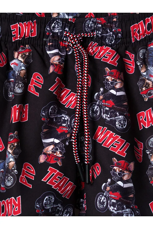 Шорты текстильные плавательные для мальчиков, средней длины PLAYTODAY, черный,белый,красный - фото 2