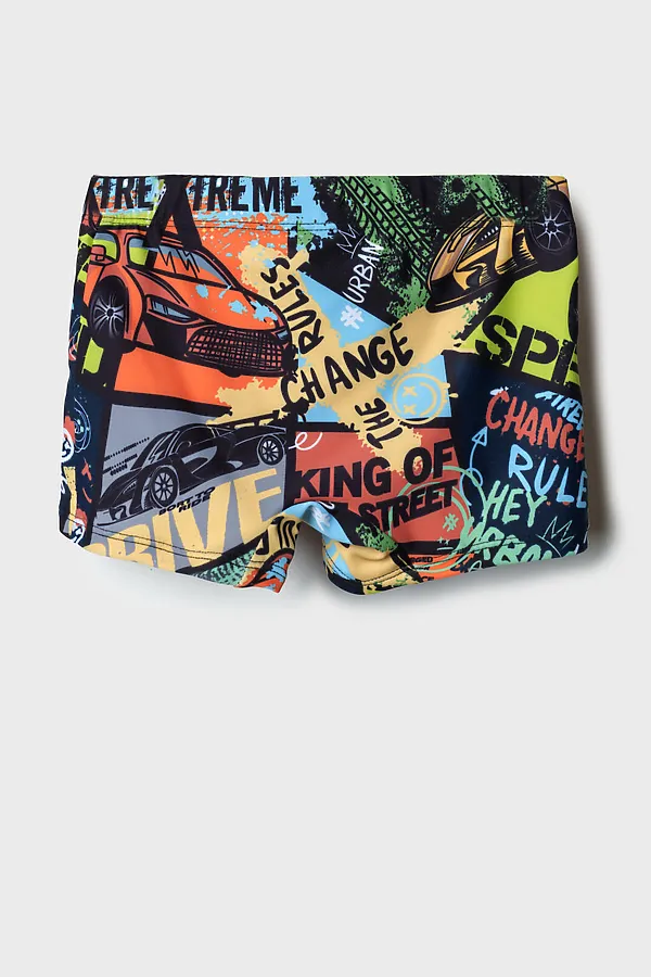 Плавки-шорты трикотажные для мальчиков, средней длины PLAYTODAY, разноцветный - фото 2