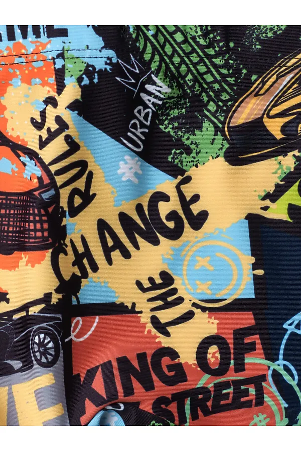 Плавки-шорты трикотажные для мальчиков, средней длины PLAYTODAY, разноцветный - фото 2