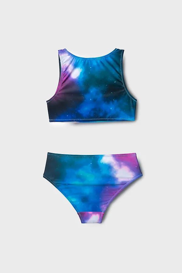 Купальный костюм трикотажный для девочек PLAYTODAY, разноцветный - фото 2