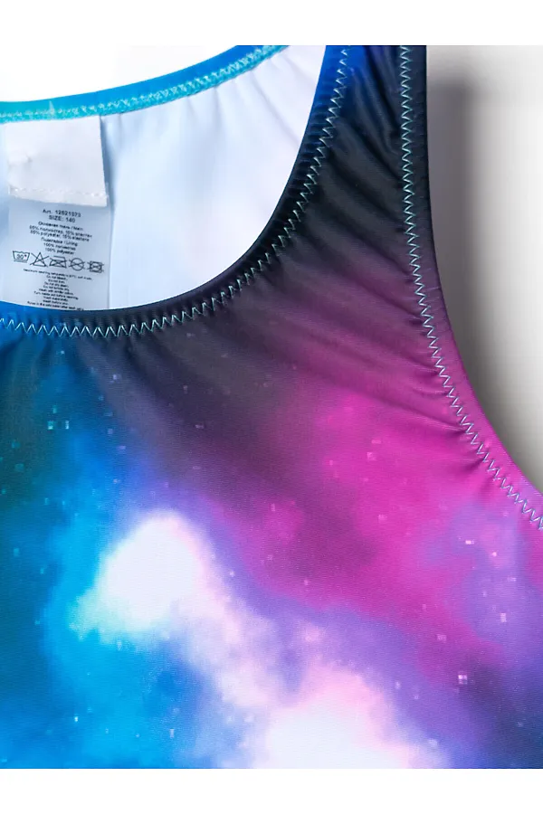 Купальный костюм трикотажный для девочек PLAYTODAY, разноцветный - фото 2