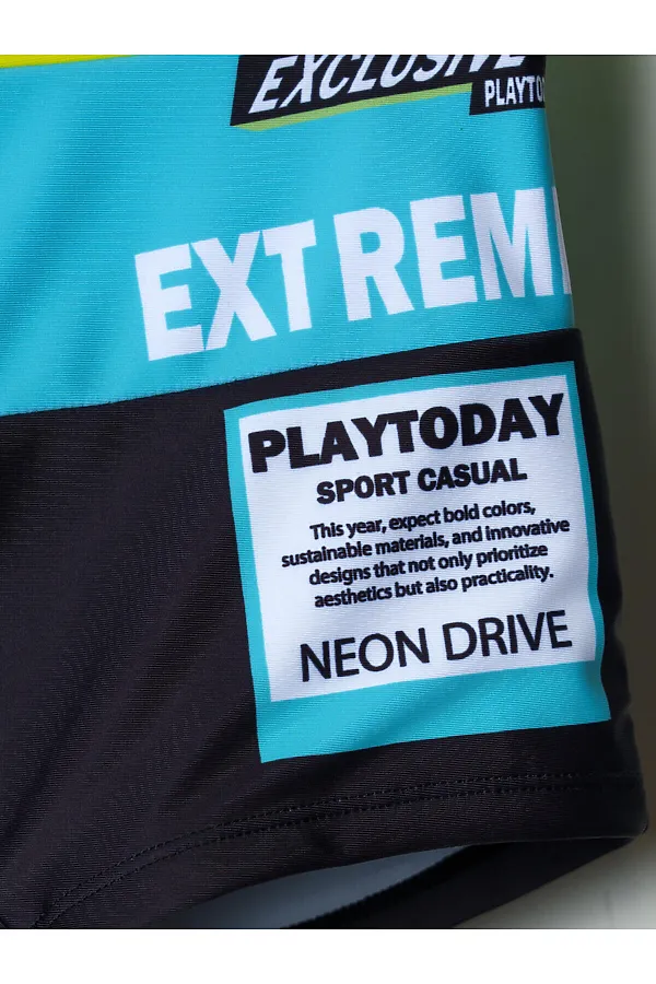 Плавки-шорты трикотажные для мальчиков, короткие PLAYTODAY, черный,светло-зеленый,бирюзовый - фото 2