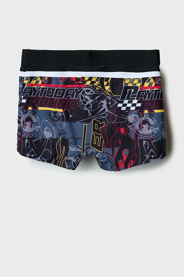 Плавки-шорты трикотажные для мальчиков, средней длины PLAYTODAY, разноцветный - фото 2