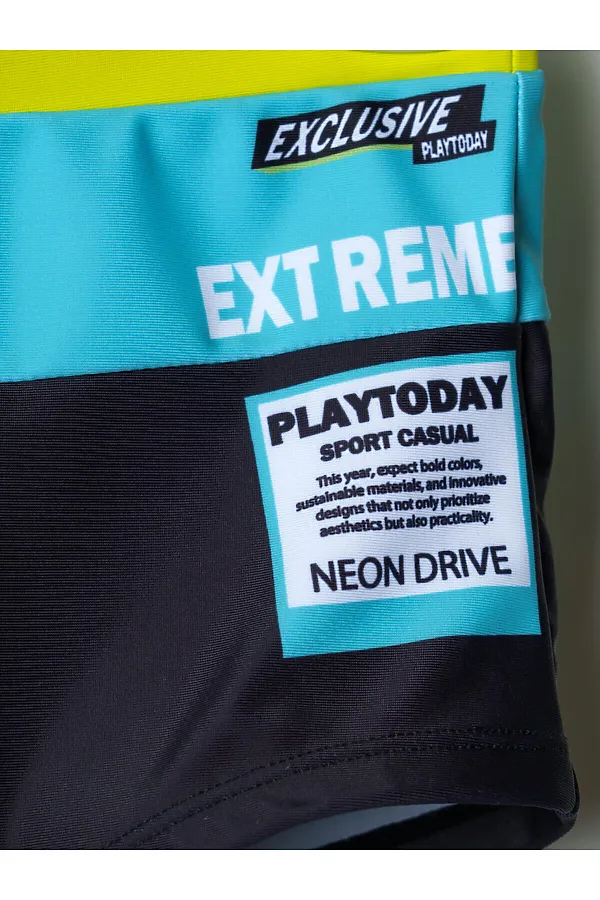 Плавки-шорты трикотажные для мальчиков, короткие PLAYTODAY, черный,светло-зеленый,бирюзовый - фото 2