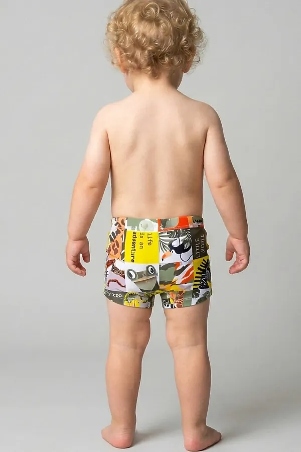 Плавки-шорты детские трикотажные для мальчиков, средней длины PLAYTODAY, разноцветный - фото 2