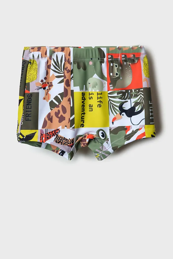 Плавки-шорты детские трикотажные для мальчиков, средней длины PLAYTODAY, разноцветный - фото 2