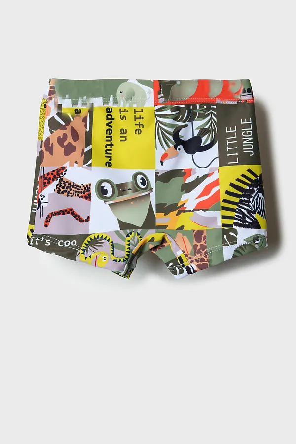 Плавки-шорты детские трикотажные для мальчиков, средней длины PLAYTODAY, разноцветный - фото 2