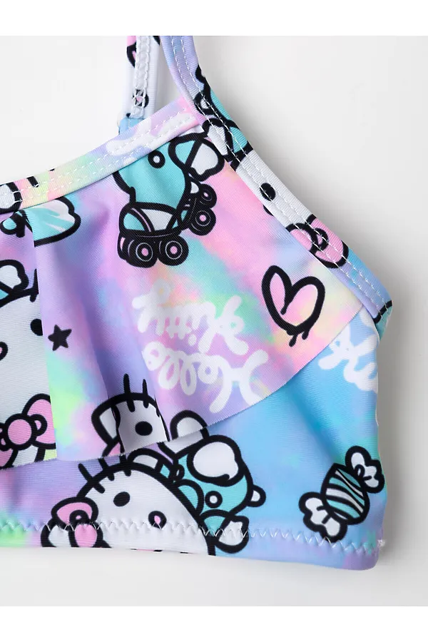 Купальный костюм трикотажный для девочек PLAYTODAY, разноцветный - фото 2