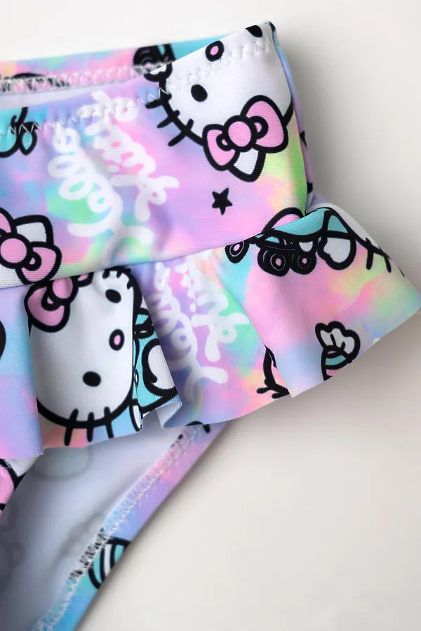 Купальный костюм трикотажный для девочек PLAYTODAY, разноцветный - фото 2