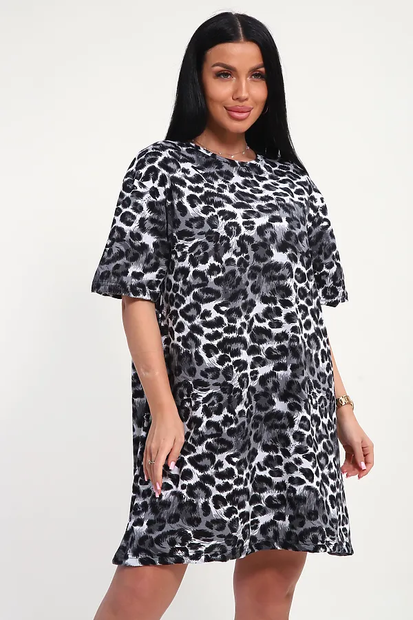 Туника Арт. 001 НАТАЛИ, леопард-черный - фото 2