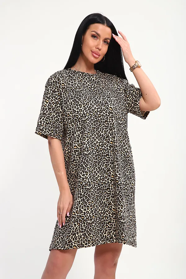 Туника Арт. 001 НАТАЛИ, леопард коричневый - фото 2