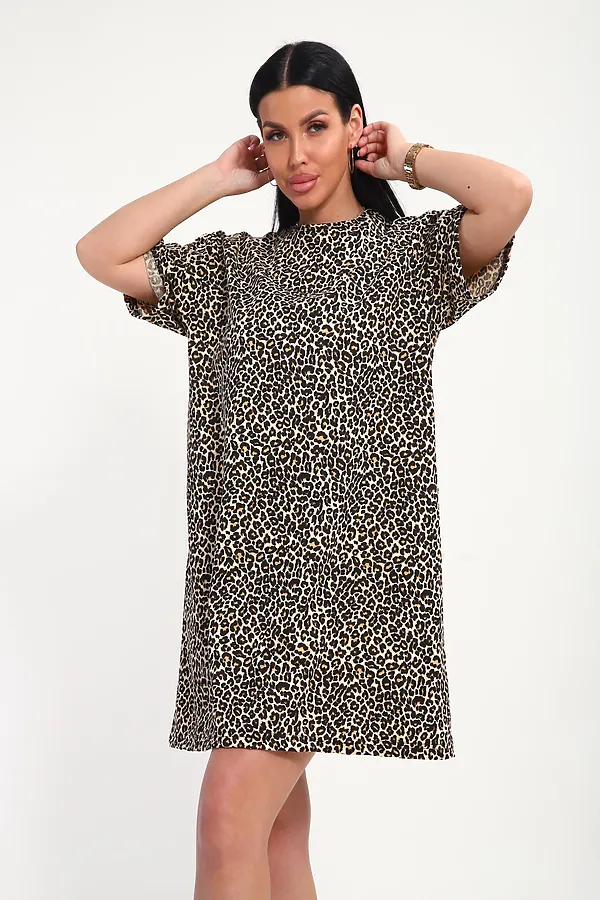 Туника Арт. 001 НАТАЛИ, леопард коричневый - фото 2